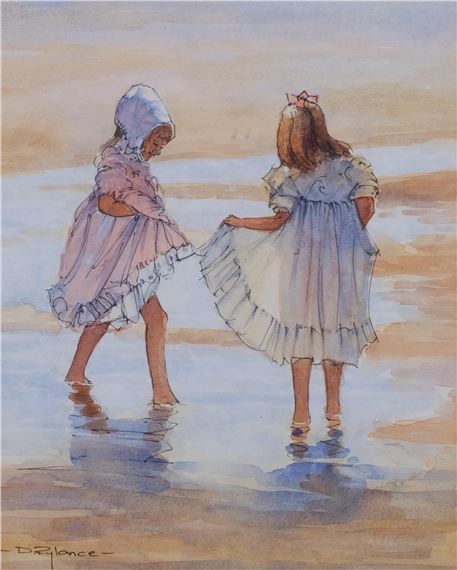 2 girls at the shore - David Rylance