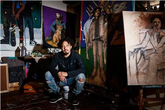 For Painter Jameel Radcliffe, Portraits Begin with a Studio Party — and Drinks, Food, and Friends