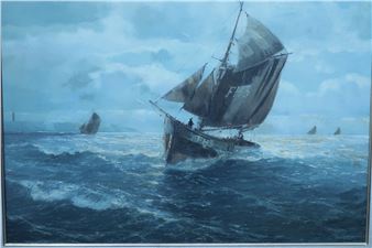 Fritz Haack (1900-?) "Returning fishermen - Fritz Haack