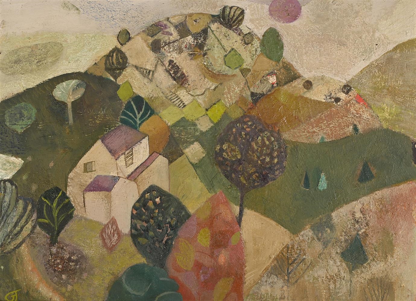 Gwyneth Johnstone | LANDSCAPE WTIH TREE AND HOUSE (1960) | MutualArt
