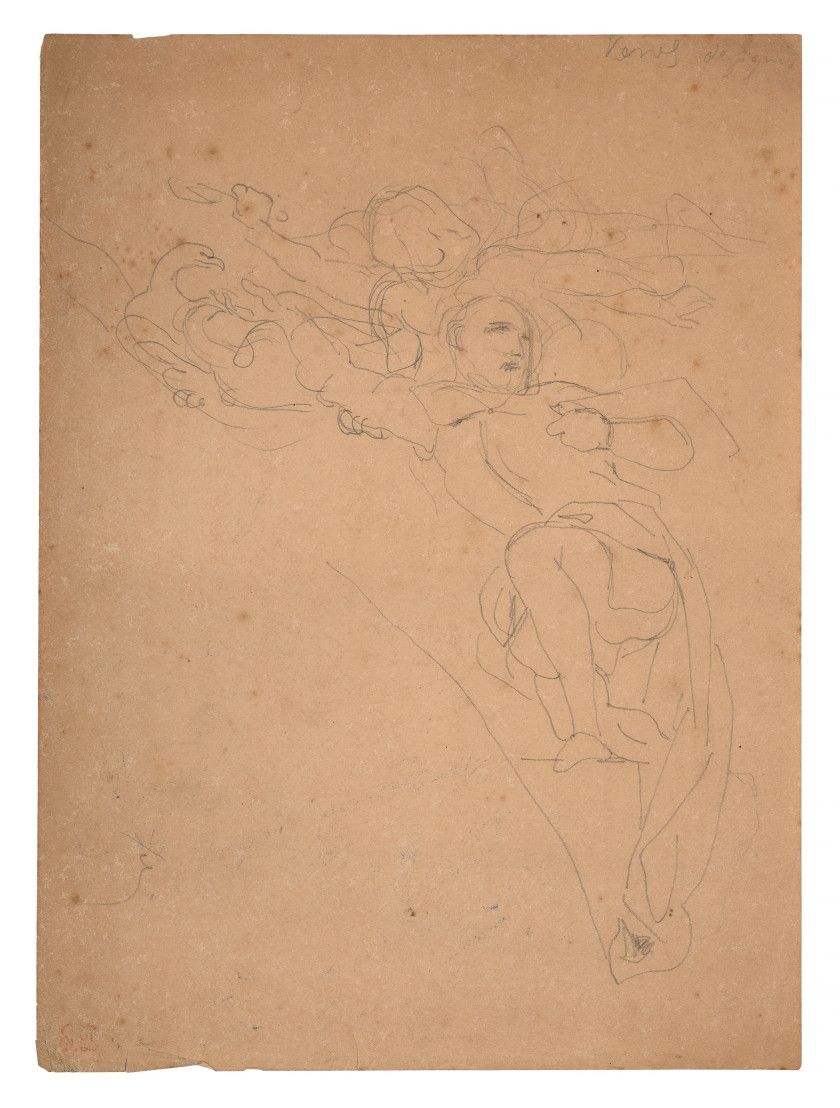 Artwork by Eugène Delacroix, Etude pour un écoinçon, probablement pour l'Assemblée Nationale, Made of pencil