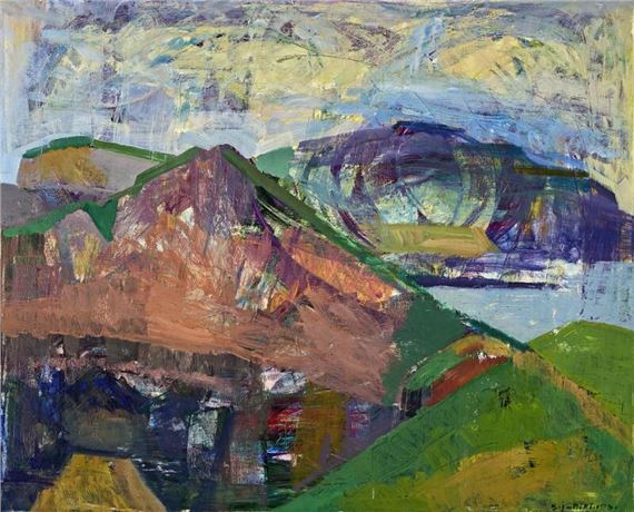 Mykines fra holmen by Sámal Elias Frederik Joensen-Mikines, 2006