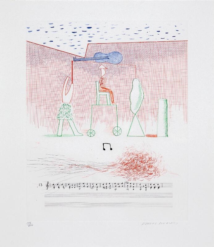 Artwork by David Hockney, The Parade, Made of Etching in colours