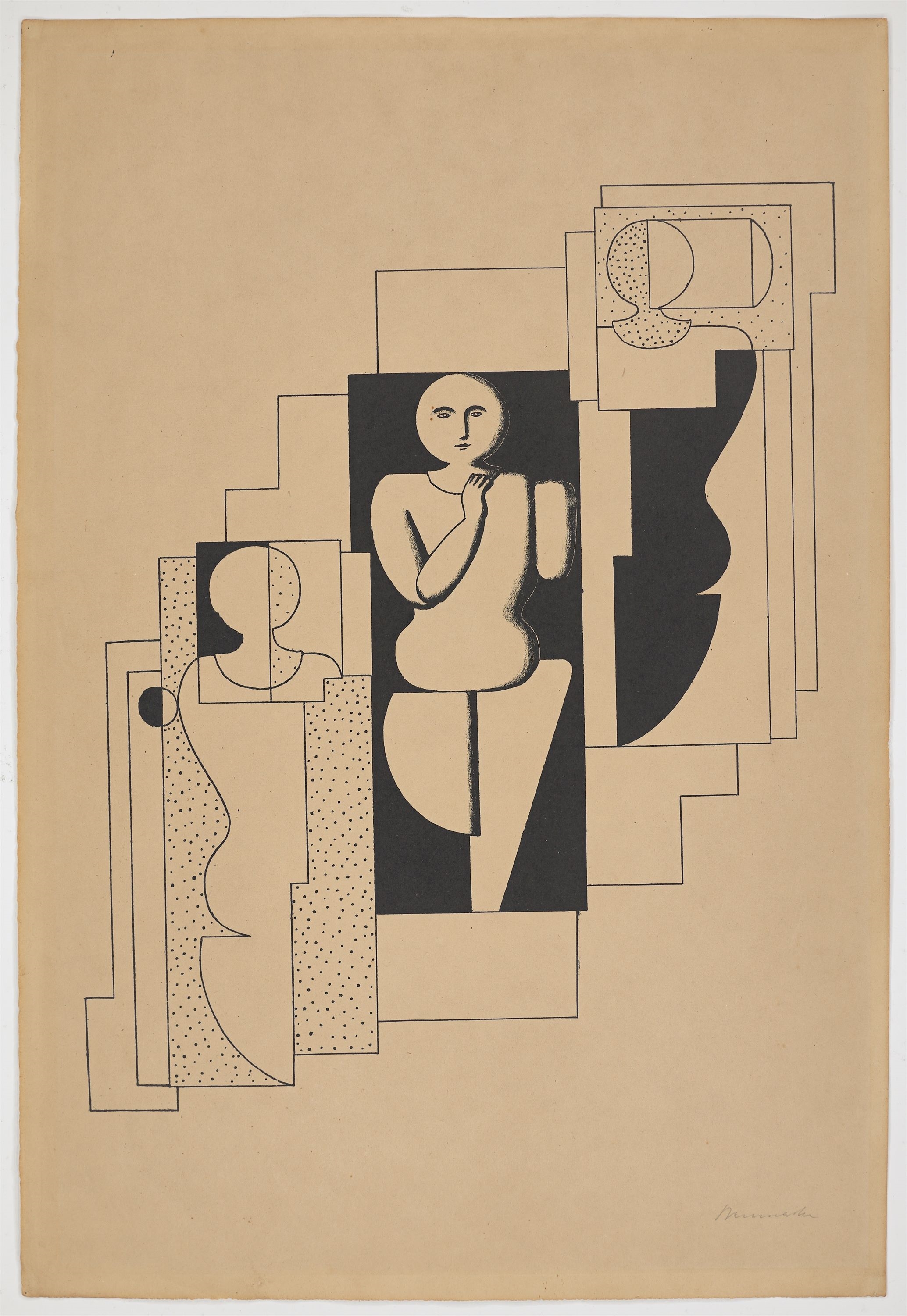 Artwork by Willi Baumeister, Treppen-Komposition, Made of Lithograph on paper