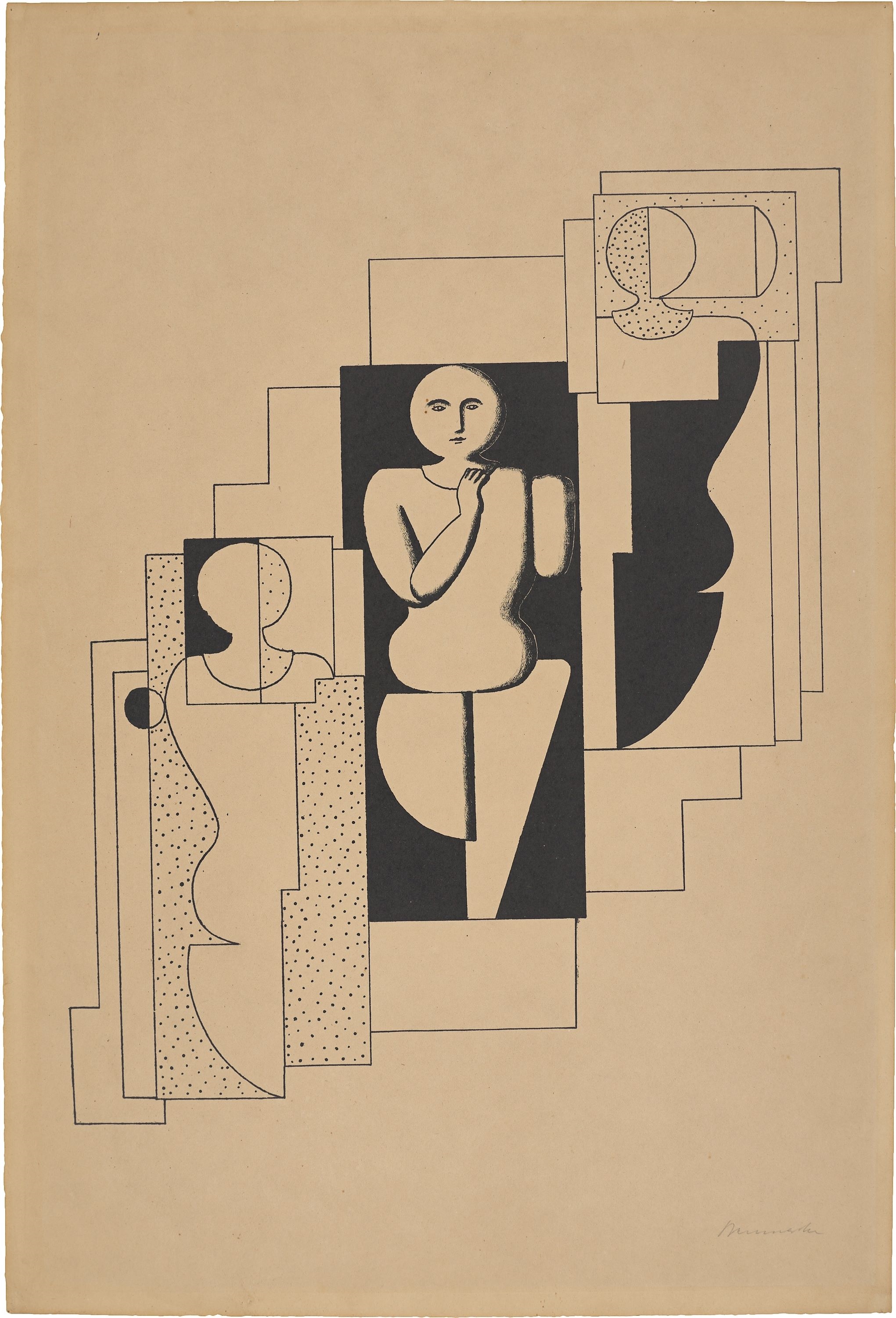 Artwork by Willi Baumeister, Treppen-Komposition, Made of Lithograph on paper