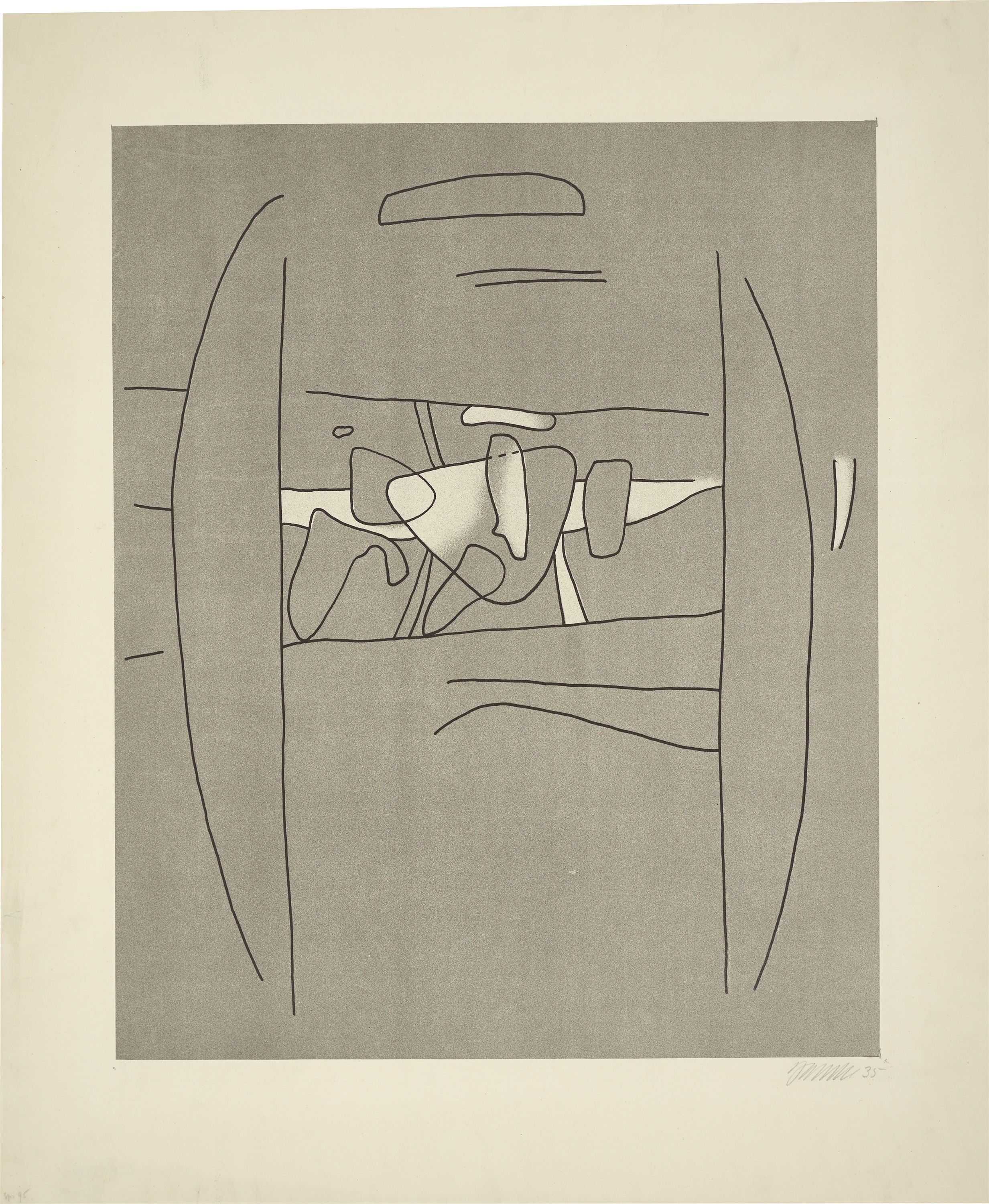 Artwork by Willi Baumeister, Segmente mit Figuren, Made of lithograph on paper