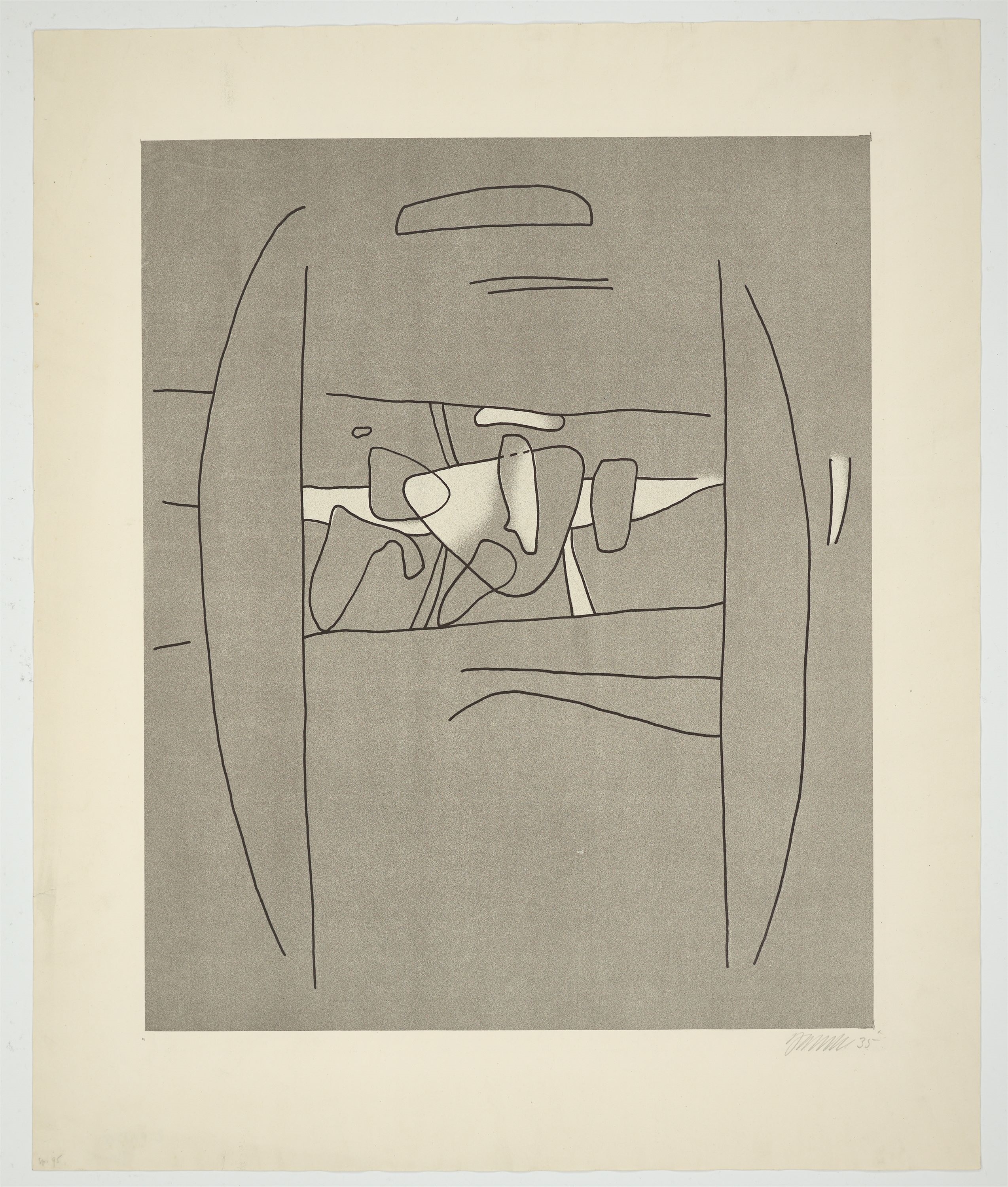 Artwork by Willi Baumeister, Segmente mit Figuren, Made of lithograph on paper