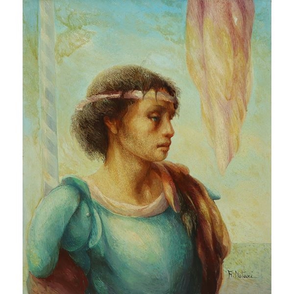 Artwork by Antonio Notari, Character with armour, Made of Oil painting on canvas