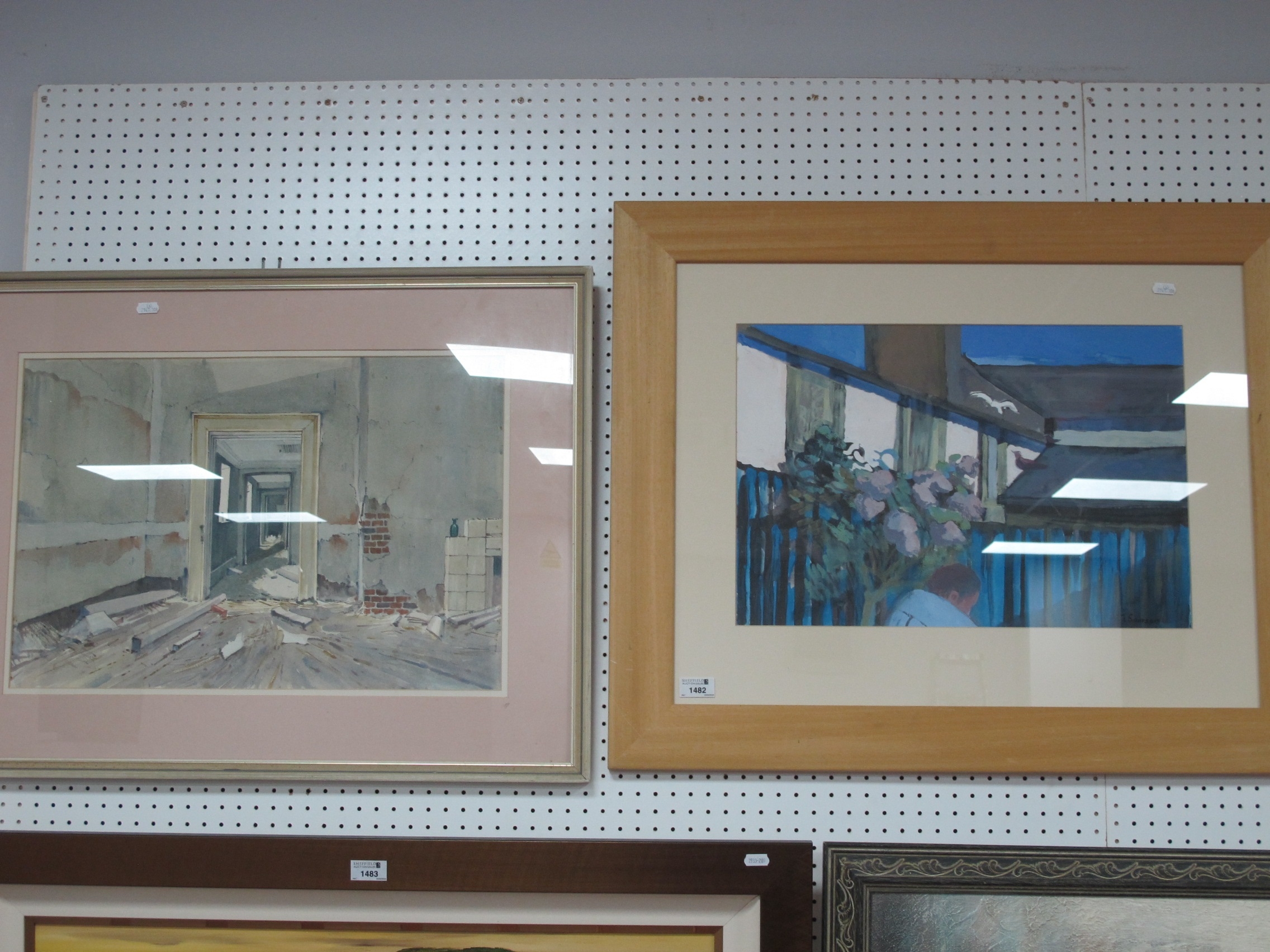 Artwork by Janet Samson, The Blue Fence, Made of mixed media