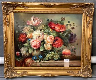 A , still life study of flowers inth century style. .cm approx. Framed - A. Tucker