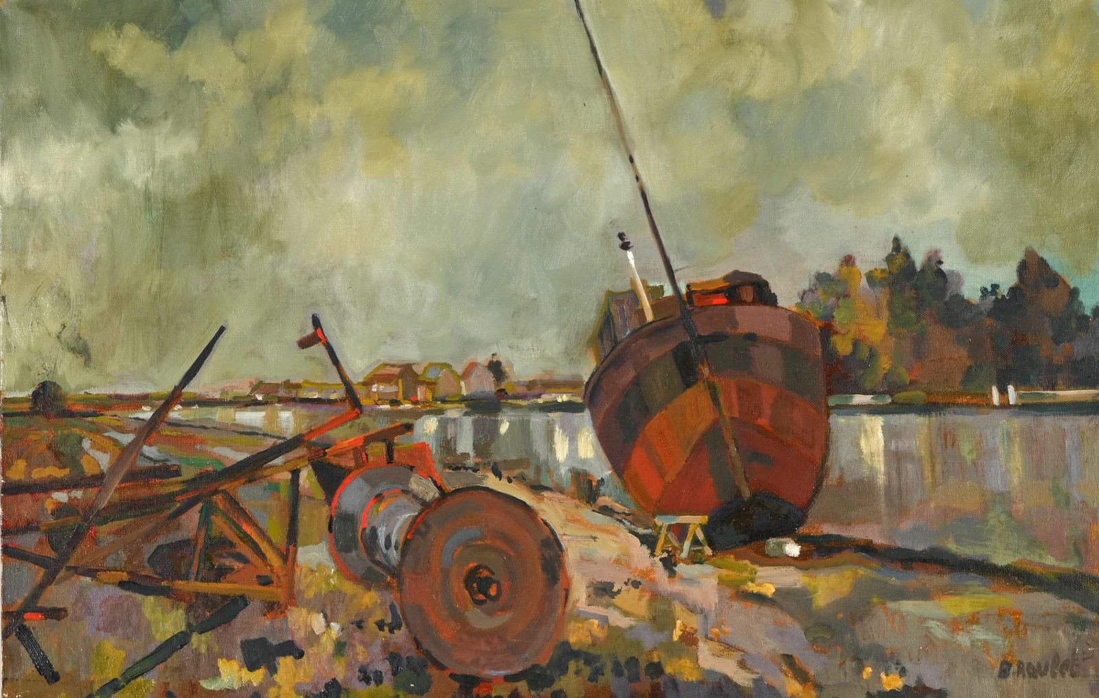 Artwork by Bernard Roulet, Bateau à St Mammès, Made of hst sbd