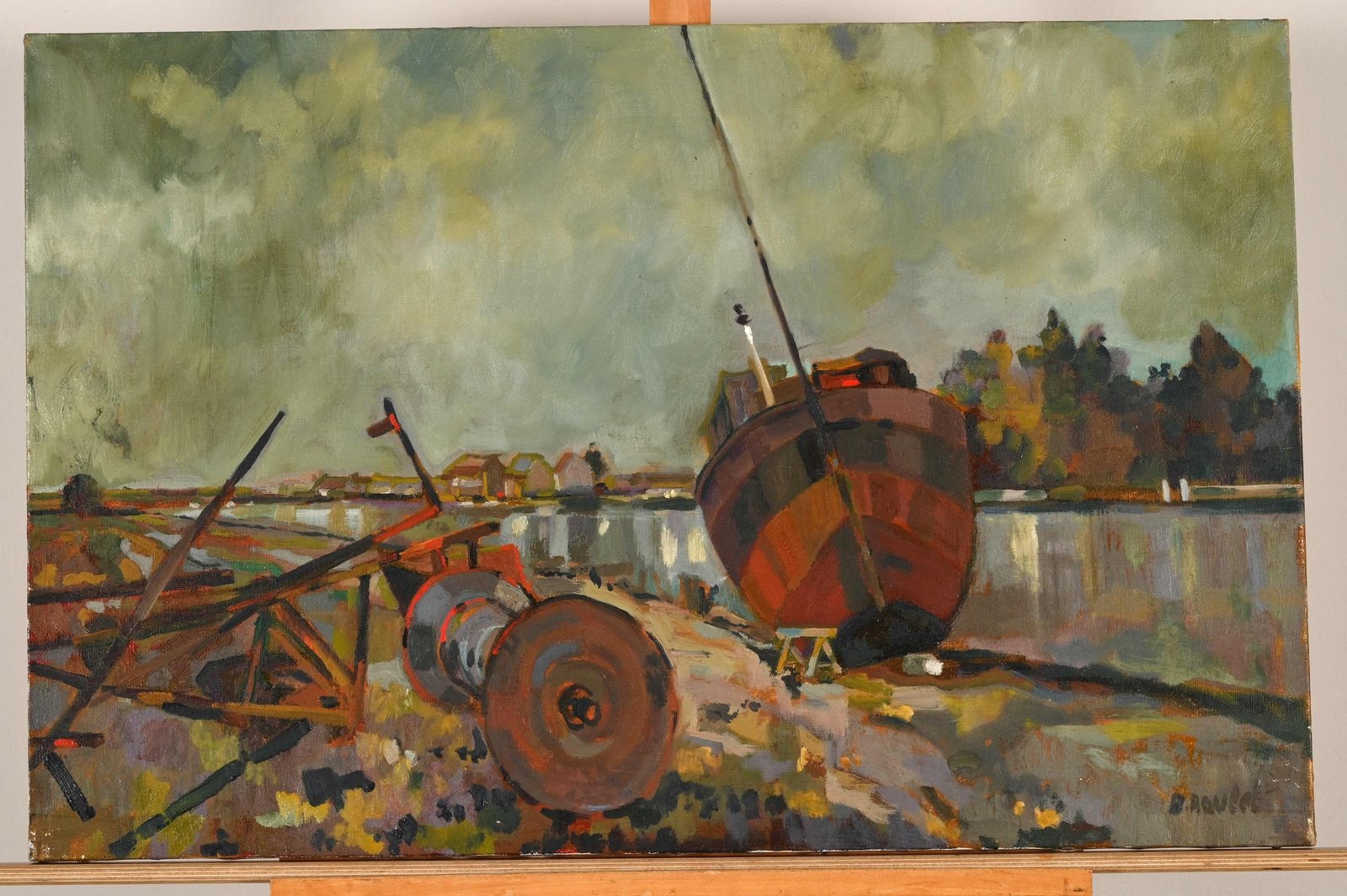 Artwork by Bernard Roulet, Bateau à St Mammès, Made of hst sbd