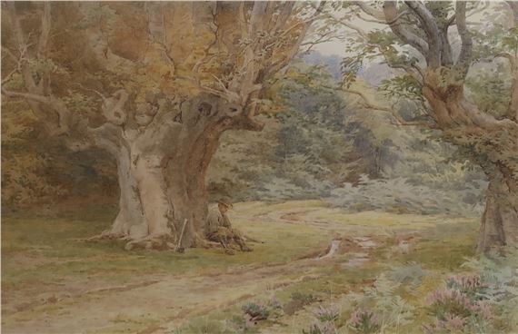 Berenger Benger | Seated figure beneath a tree | MutualArt