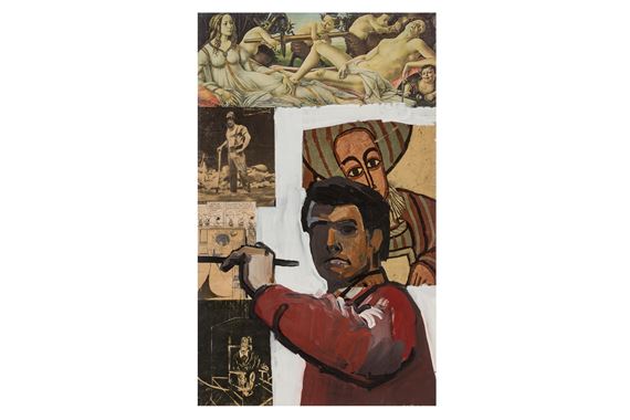 Robert O'Rorke | Self-Portrait with Images (1968) | MutualArt