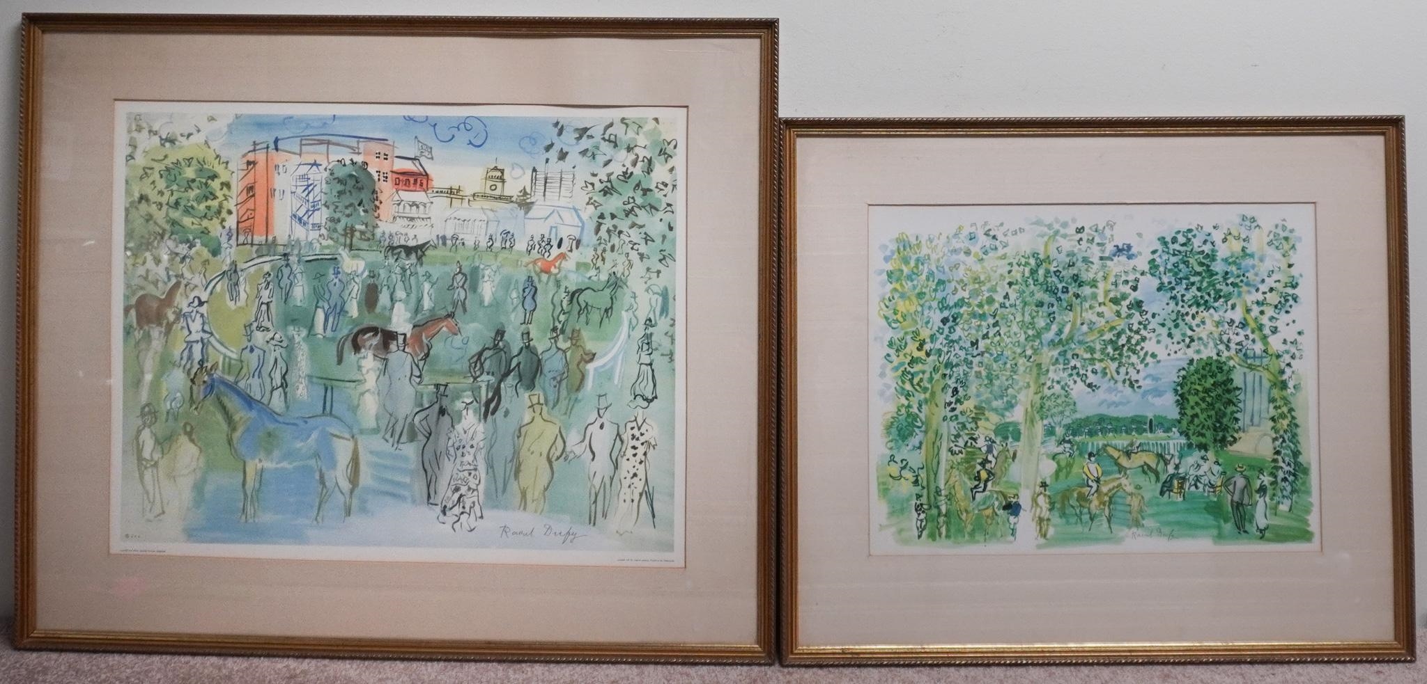 Gallery Detail: Raoul Dufy Two Color Reproduction Prints Of Horse Scenes