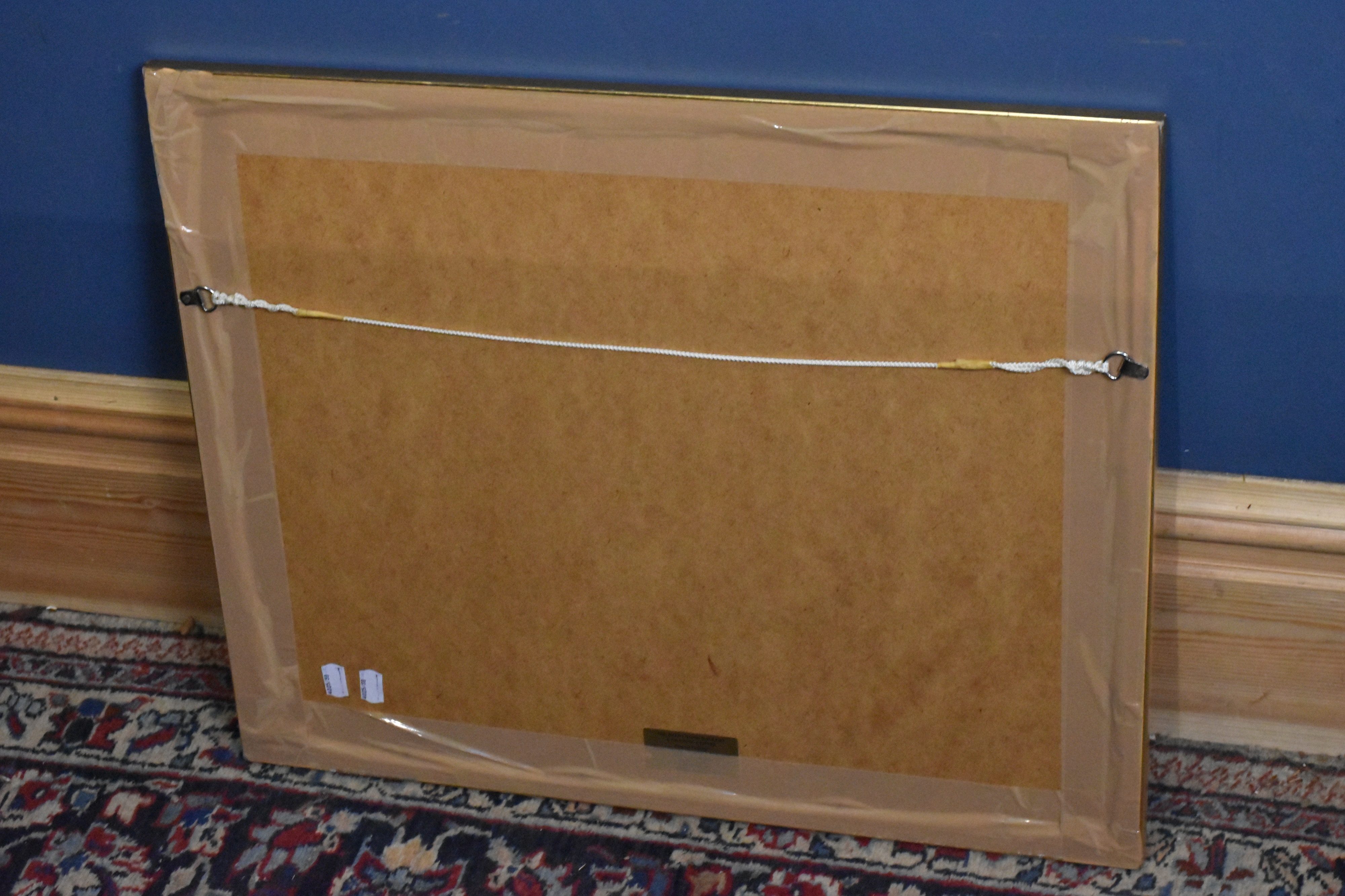 Artwork by Pamela Slater, figures beside coastal beach scene, Made of watercolour