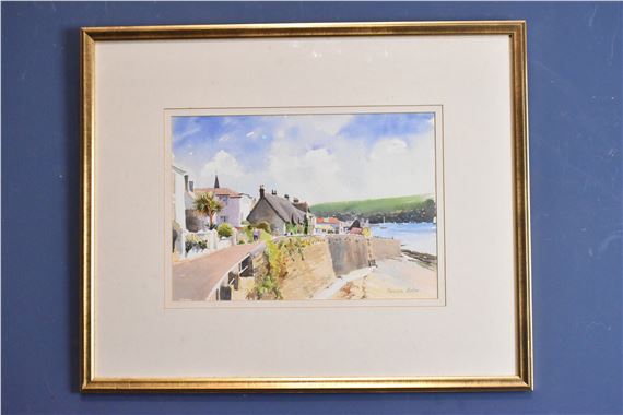 figures beside coastal beach scene - Pamela Slater