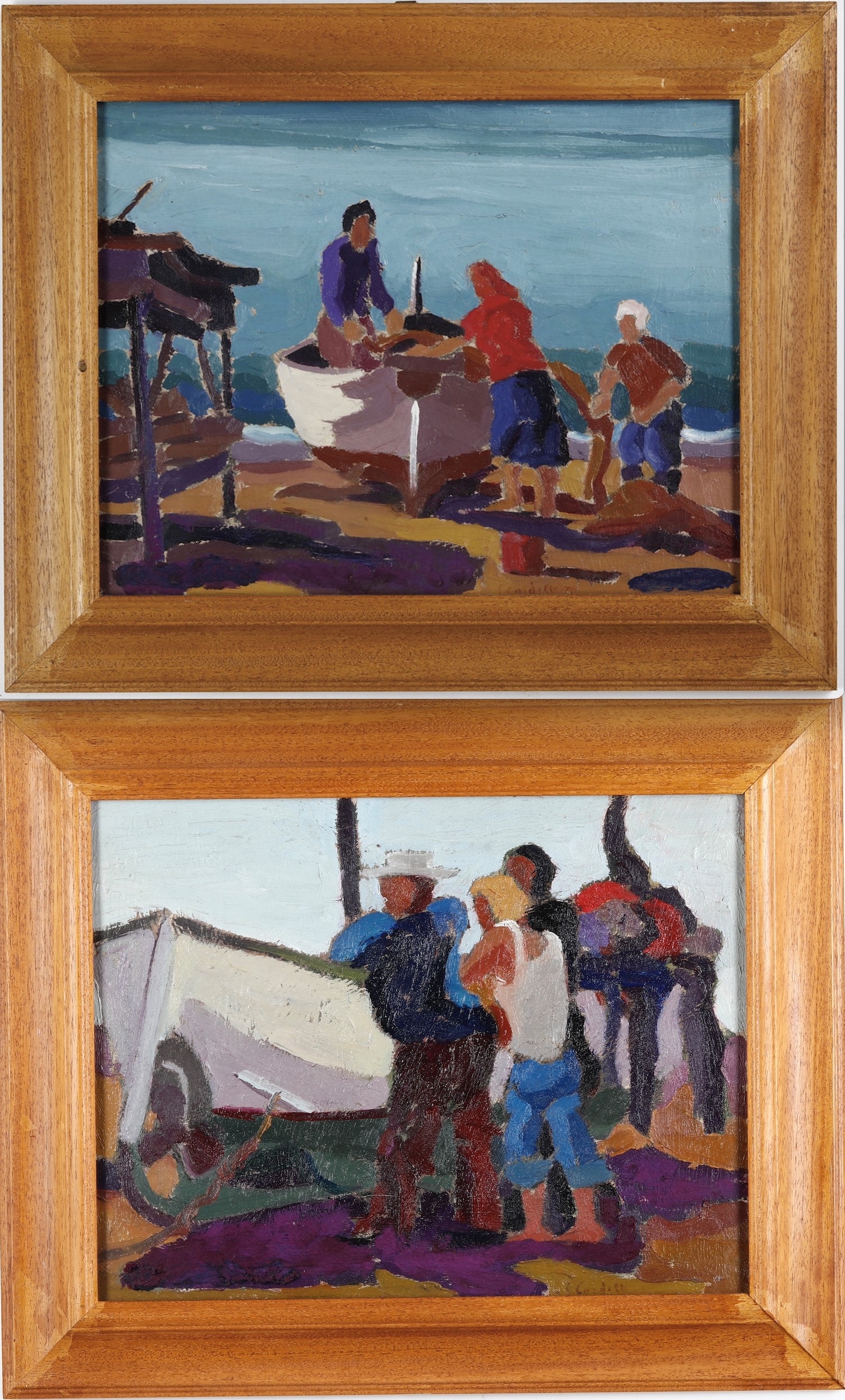 Artwork by Giuseppe Cardillo, Pescatori a riva, Made of oil on canvas