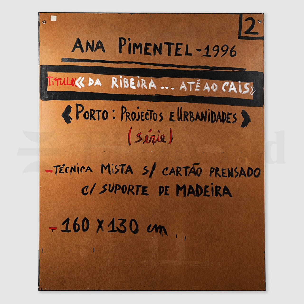 Artwork by Ana Pimentel, PINTURA "Da Ribeira até ao Cais" (1996), Made of mixed media on card