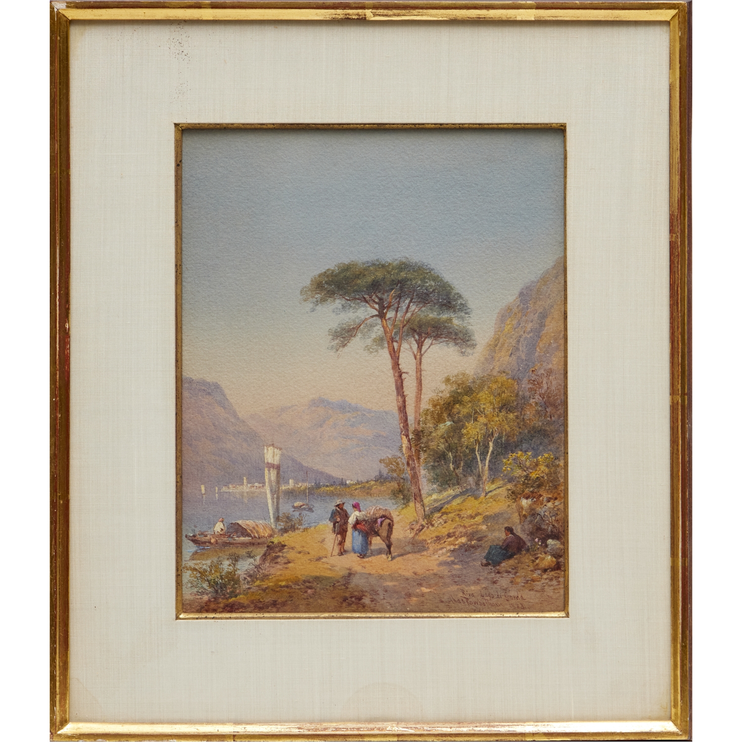"Shore of Lake Garda" by Charles Edmund Rowbotham, 1883