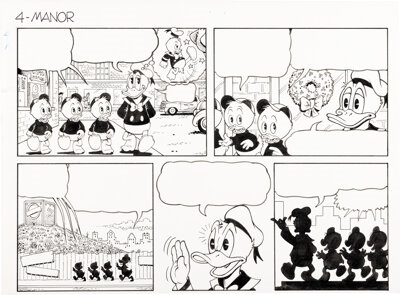 Artwork by Don Rosa, Anders And & Co. [Donald Duck & Company], Made of graphite on two sheets
