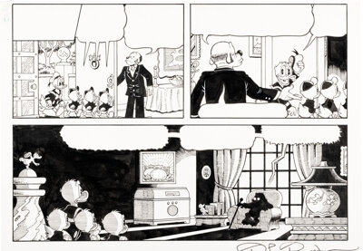 Artwork by Don Rosa, Anders And & Co. [Donald Duck & Company], Made of graphite on two sheets