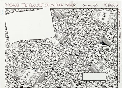 Artwork by Don Rosa, Anders And & Co. [Donald Duck & Company], Made of graphite on two sheets