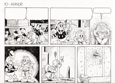 Artwork by Don Rosa, Anders And & Co. [Donald Duck & Company], Made of graphite on two sheets