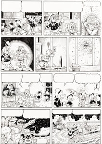 Artwork by Don Rosa, Anders And & Co. [Donald Duck & Company], Made of graphite on two sheets