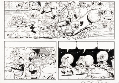 Artwork by Don Rosa, Anders And & Co. [Donald Duck & Company], Made of graphite on two sheets