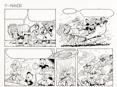 Artwork by Don Rosa, Anders And & Co. [Donald Duck & Company], Made of graphite on two sheets