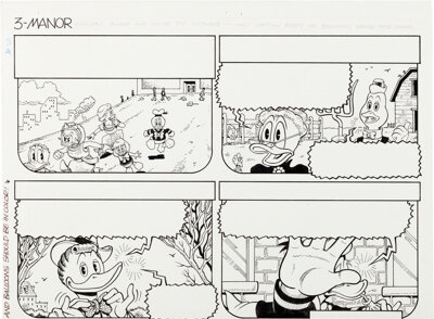Artwork by Don Rosa, Anders And & Co. [Donald Duck & Company], Made of graphite on two sheets