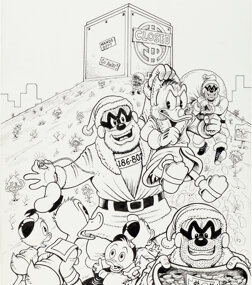 Artwork by Don Rosa, The Life and Times of Scrooge McDuck - Uncle Scrooge, Made of ink and white paint on Bristol board