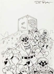 Artwork by Don Rosa, The Life and Times of Scrooge McDuck - Uncle Scrooge, Made of ink and white paint on Bristol board