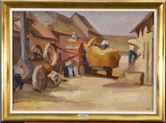 ZINGG (Jules-E.) "Scène de battage - Jules Émile Zingg