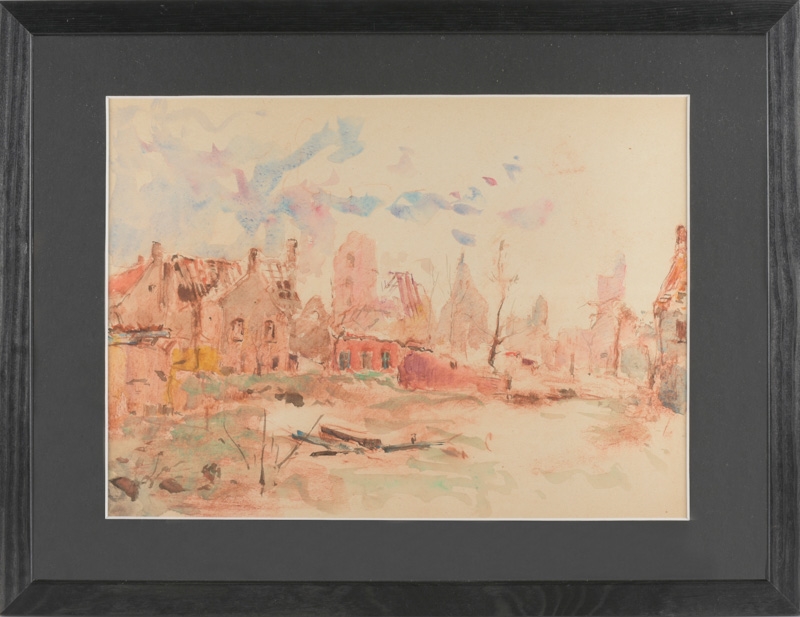 Artwork by Adrien Jean Le Mayeur de Merprés, Vue de Loo (1916, Made of watercolor