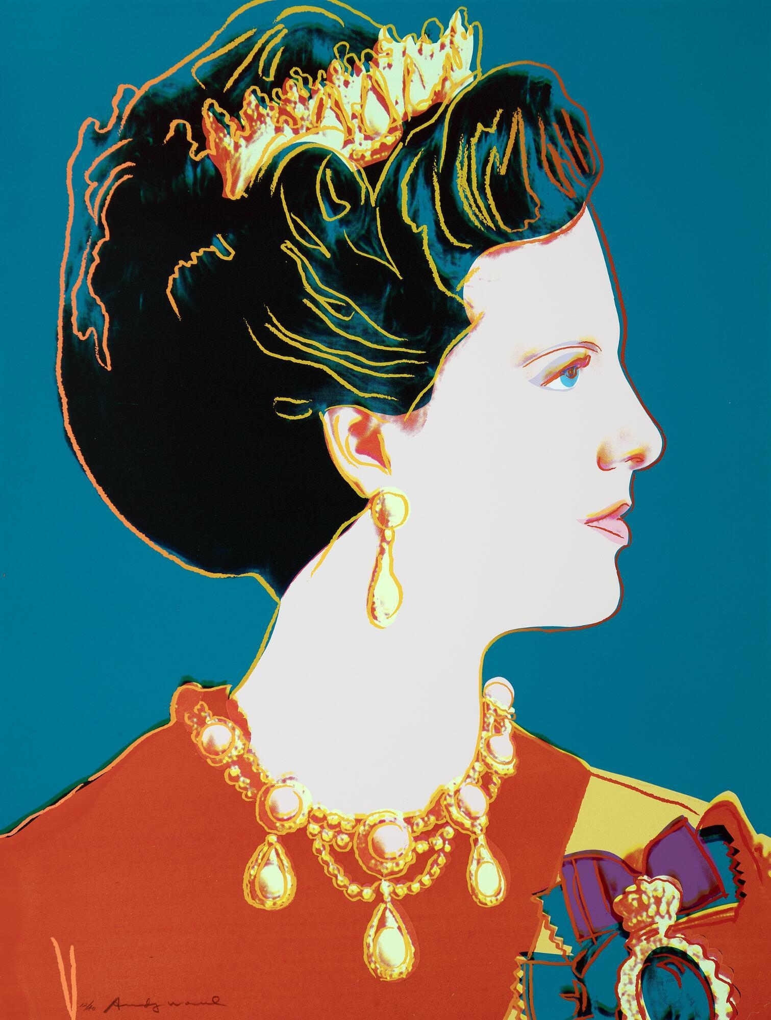 Andy Warhol Queen Margrethe II of Denmark (1985) MutualArt