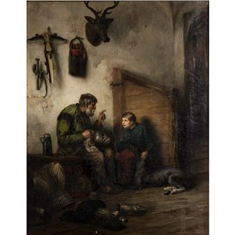 Gesindestube mit jagdlicher Ausstattung - Ludwig Lindenschmit the Elder