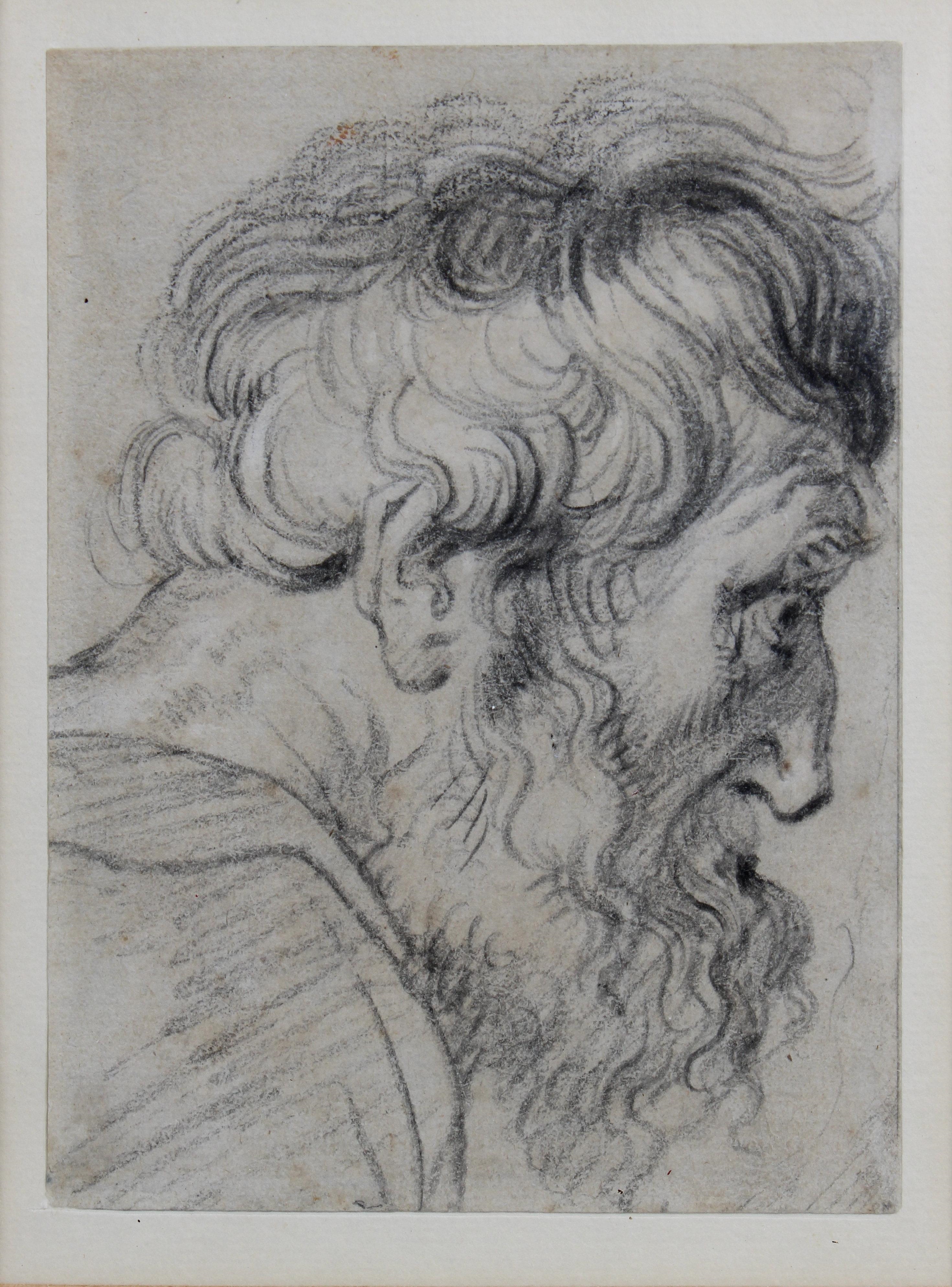 Artwork by Peter Paul Rubens, Four drawings of heads of bearded men, Made of sanguine and black chalk on laid paper