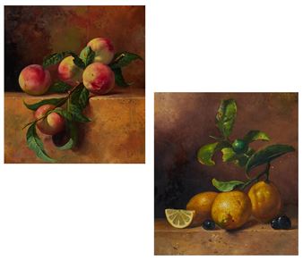 Still Life of Lemons; Still Life of Peaches (2 - Carle Shi