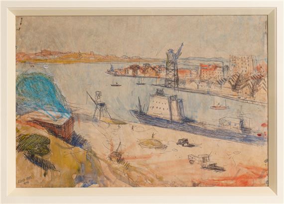 Harbour from Renee Free's Window at the Art Gallery of NSW by Lloyd Rees, 1978