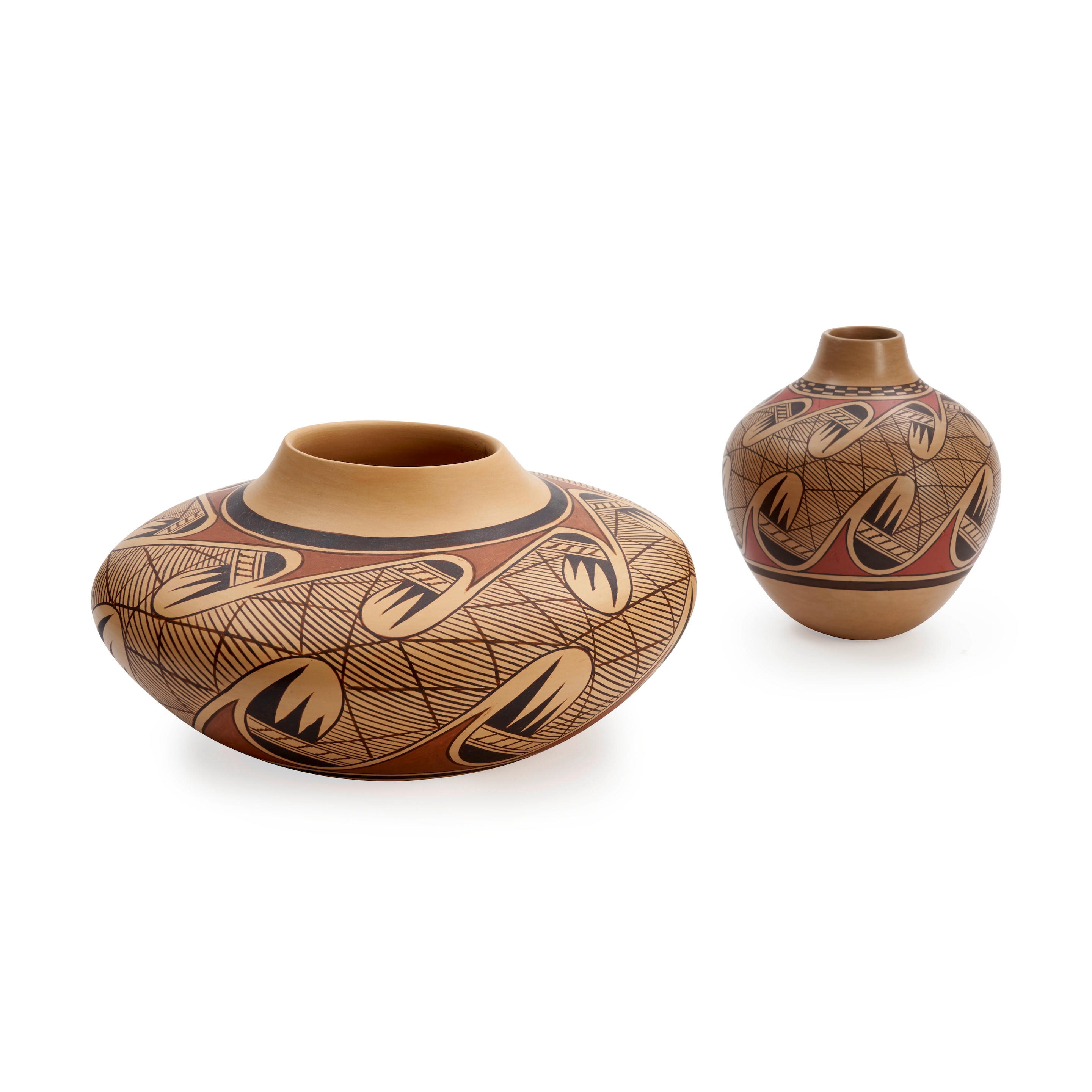 Rayvin Nampeyo | Two Rayvin Nampeyo polychrome jars | MutualArt