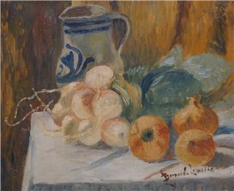 Nature morte aux oignons - Louis Bernard Lemaire, 20th Century