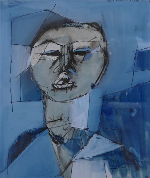 MACGOWAN, Robert (1947-2012), untitled abstract portrait, mixed media, signed upper right Robert MacGowan 1950 - Robert McGowan