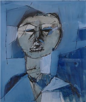MACGOWAN, Robert (1947-2012), untitled abstract portrait, mixed media, signed upper right Robert MacGowan 1950 - Robert McGowan