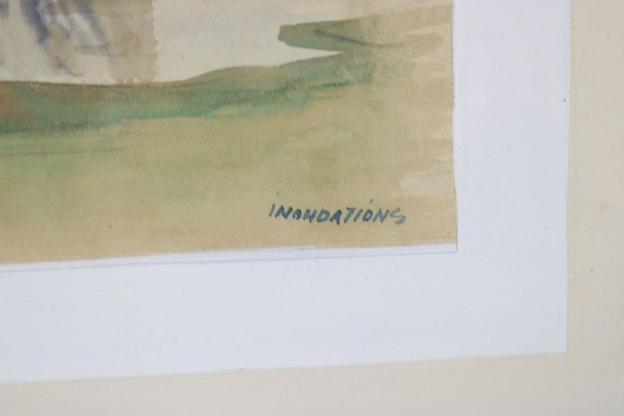 Artwork by Leonce Pelletier, Léonce PELLETIER (1869-1950), Beaulieu, dessin rehaussé à l'aquarelle, signée en bas à gauche et daté 1924, Made of watercolors (2)