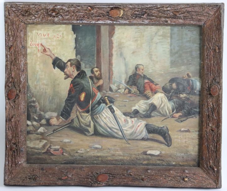 Artwork by Édouard Creditor, CREANCIER Édouard (XIX): Zouave de la guerre.... - Lot 80 - Alexandre Landre Nancy, Made of huile sur toile