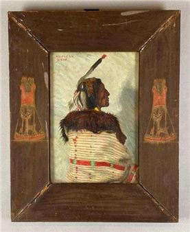 E.A. Burbank Native American Sioux Indian No-Flesh Oil Painting on Canvas - Elbridge Ayer Burbank
