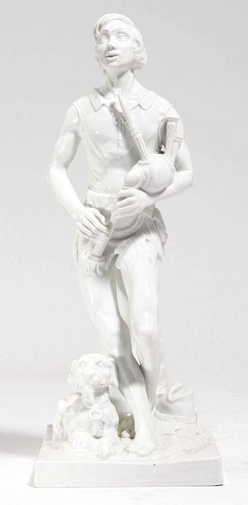 Artwork by Willi Münch-Khe, ART DECO FIGURE OF THE "SIMPLICIUS SIMPLICISSIMUS, Made of pedestal