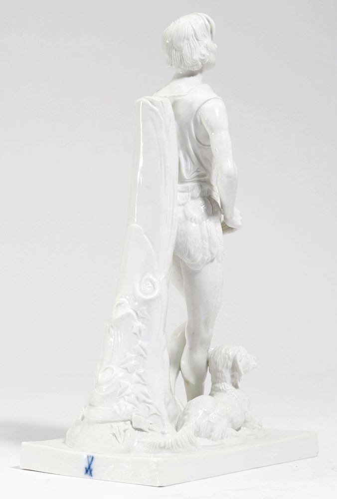 Artwork by Willi Münch-Khe, ART DECO FIGURE OF THE "SIMPLICIUS SIMPLICISSIMUS, Made of pedestal